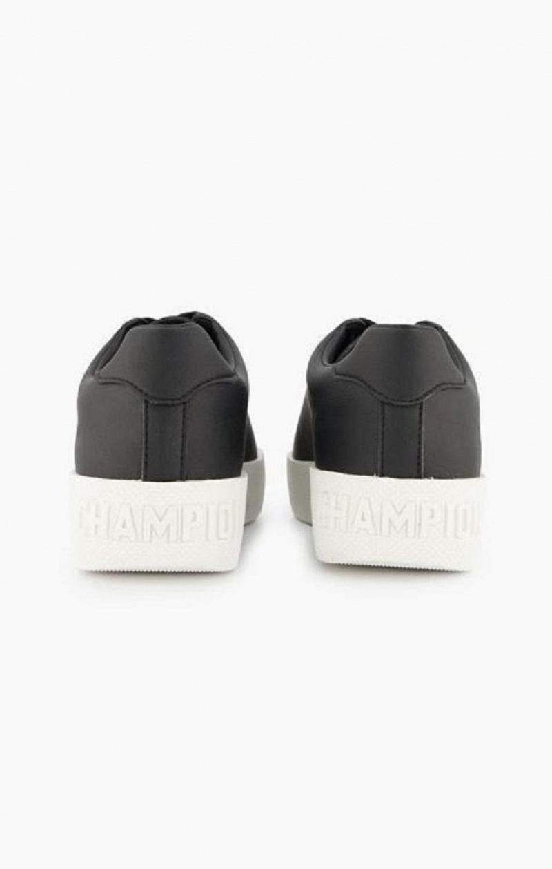 Champion Script Logo Faux Kozene Platforme Trainers Tenisky Damske Čierne | 0726-HBKCA