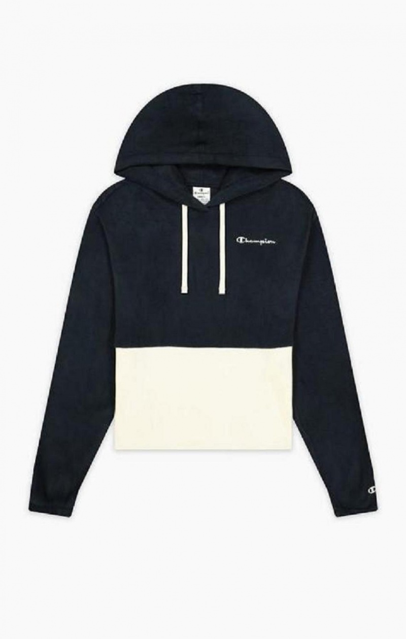 Champion Script Logo Fleece Hoodie Mikina s Kapucnou Damske Tmavo Modre | 2048-PVRKU