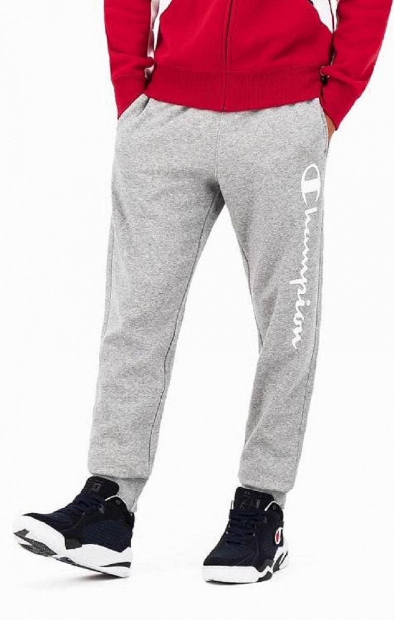 Champion Script Logo Fleece Joggers Jogger Nohavice Panske Tmavo Siva | 6543-IXTEP