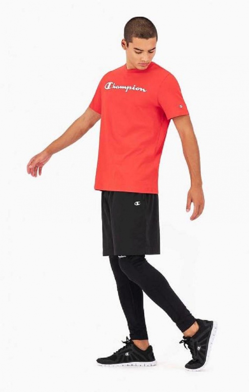 Champion Script Logo Jersey T-Shirt Tricko Panske Červené | 7359-MLXVQ