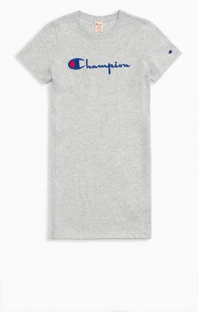 Champion Script Logo Midi T-Shirt Saty Saty Damske Svetlo Siva | 0847-BXRGL