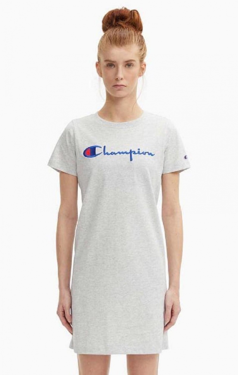 Champion Script Logo Midi T-Shirt Saty Saty Damske Svetlo Siva | 0847-BXRGL