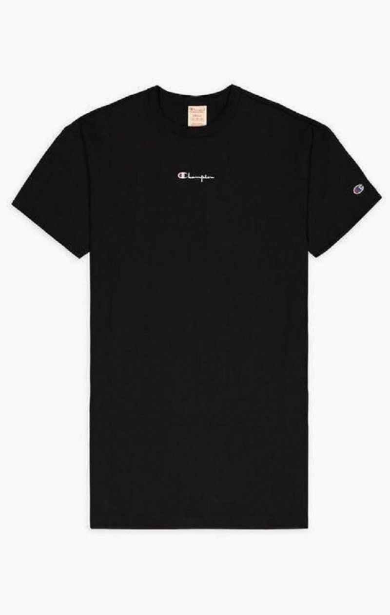 Champion Script Logo Midi T-Shirt Saty Saty Damske Čierne | 5937-WVBPN