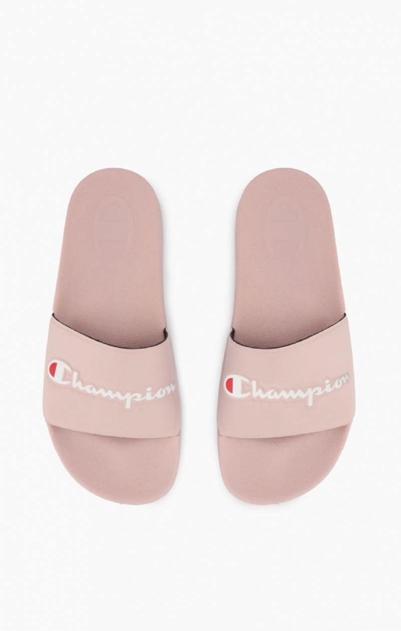 Champion Script Logo Pool Slides Slapky Damske Ruzove | 4723-IQSJU