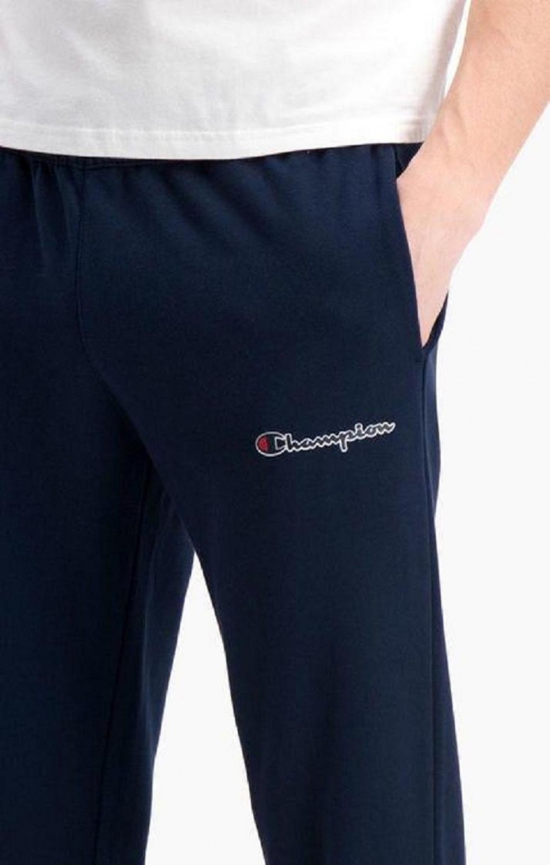 Champion Script Logo Print Cuffed Joggers Jogger Nohavice Panske Tmavo Tyrkysové | 4950-AGBXQ