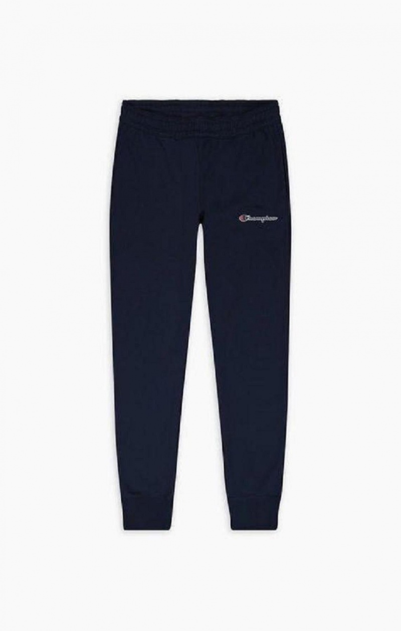 Champion Script Logo Print Cuffed Joggers Jogger Nohavice Panske Tmavo Tyrkysové | 4950-AGBXQ