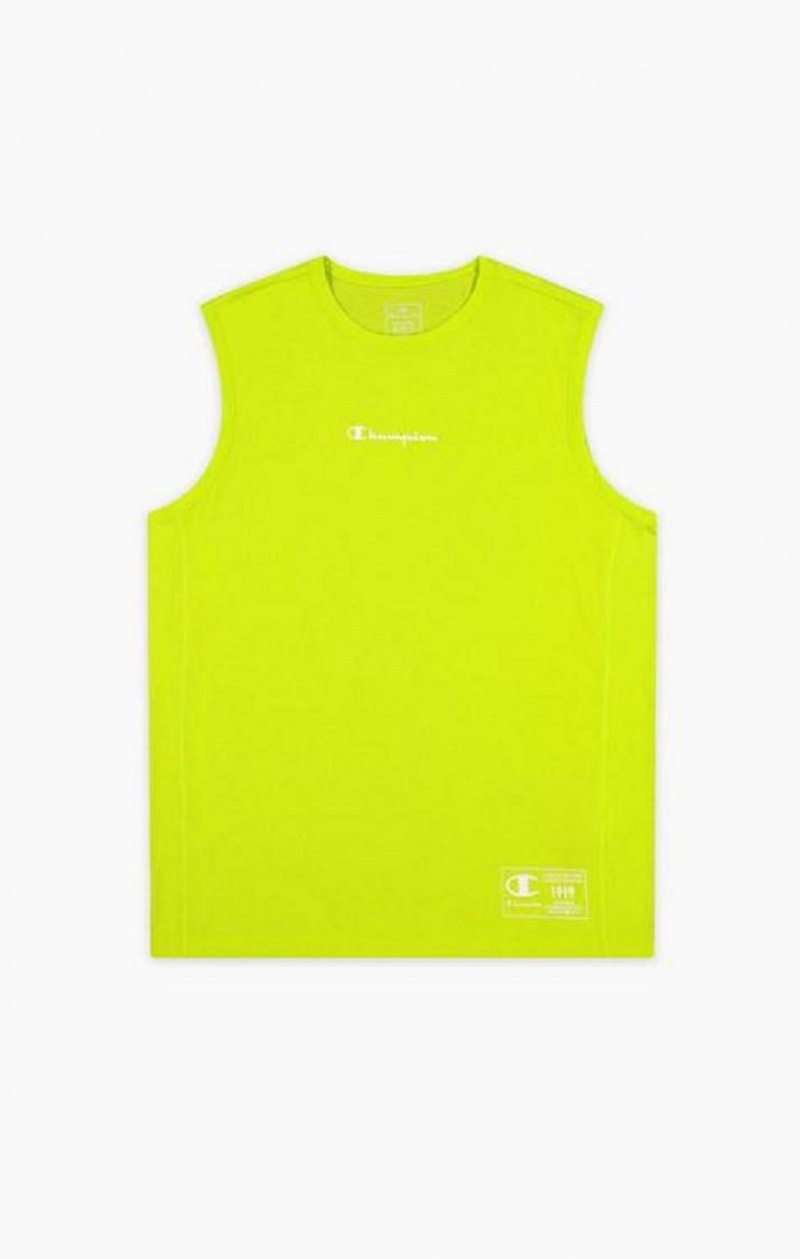 Champion Script Logo Print Jersey Tank Top Tricko Panske Olivovo Zelená Zelene | 6845-SBPAY