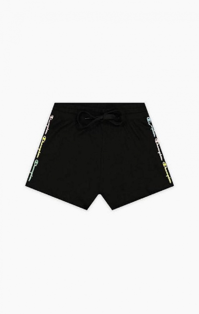 Champion Script Logo Print Shorts Kratasy Damske Čierne | 2145-DHLFJ