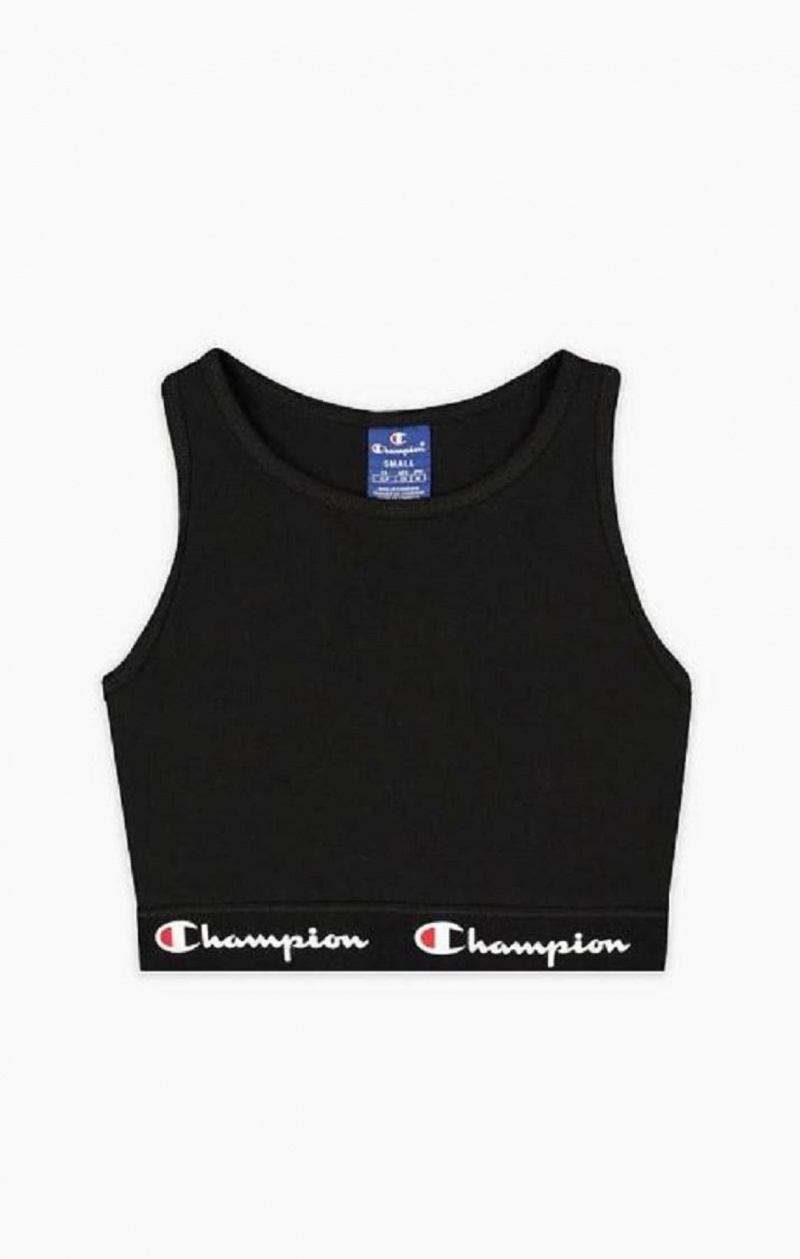 Champion Script Logo Pásom Racer Back Sports Bra Sportova Podprsenka Damske Čierne | 1706-VUCHG