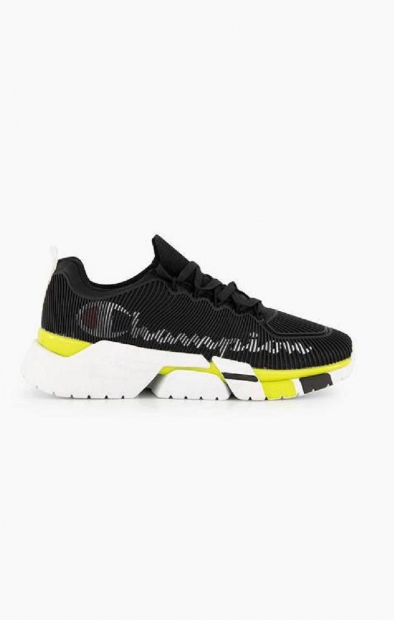 Champion Script Logo Recycled Mesh Trainers Tenisky Damske Čierne | 8543-ESZKT