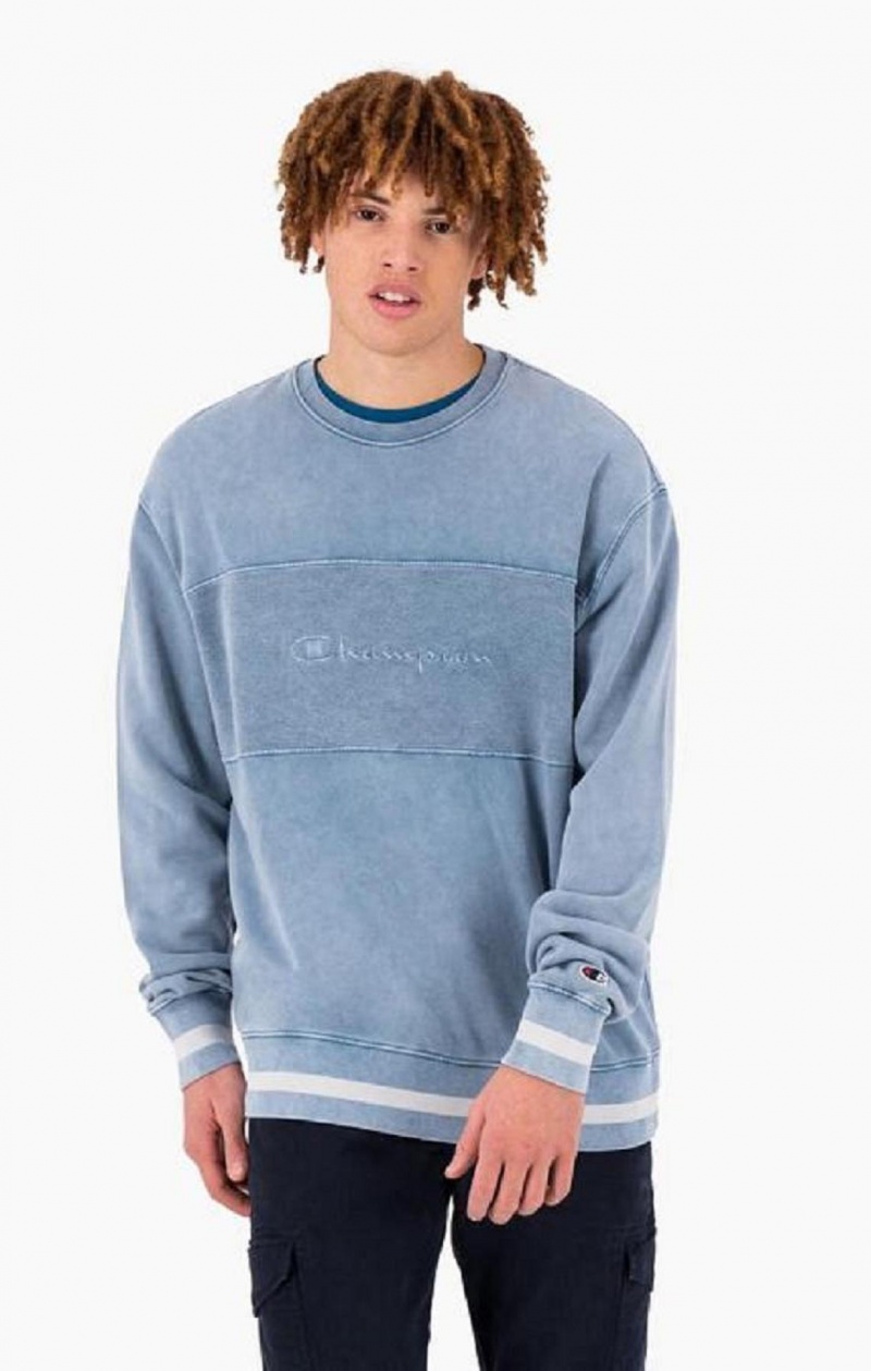 Champion Script Logo Reverse Weave Sweatshirt Mikiny Panske Modre | 6918-FCTJR