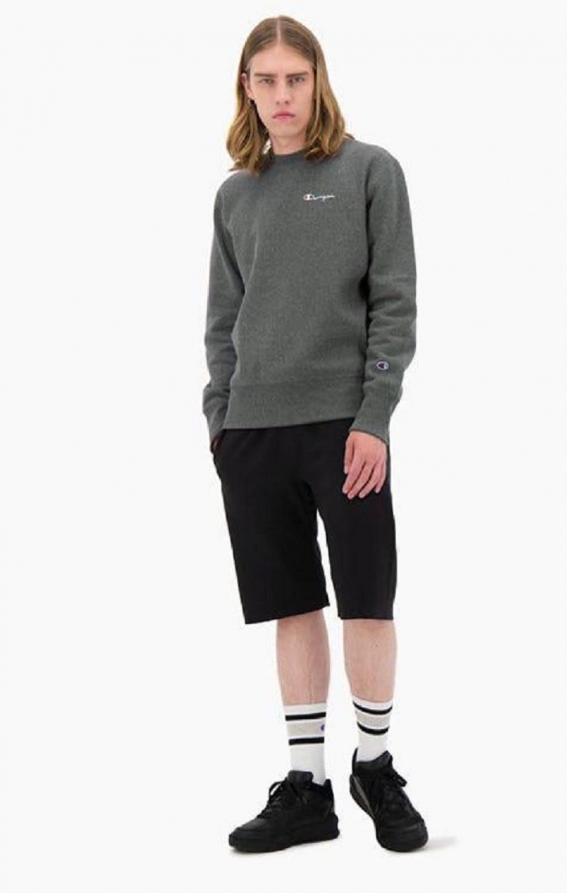 Champion Script Logo Reverse Weave Sweatshirt Mikiny Panske Tmavo Siva | 6182-EHKOM