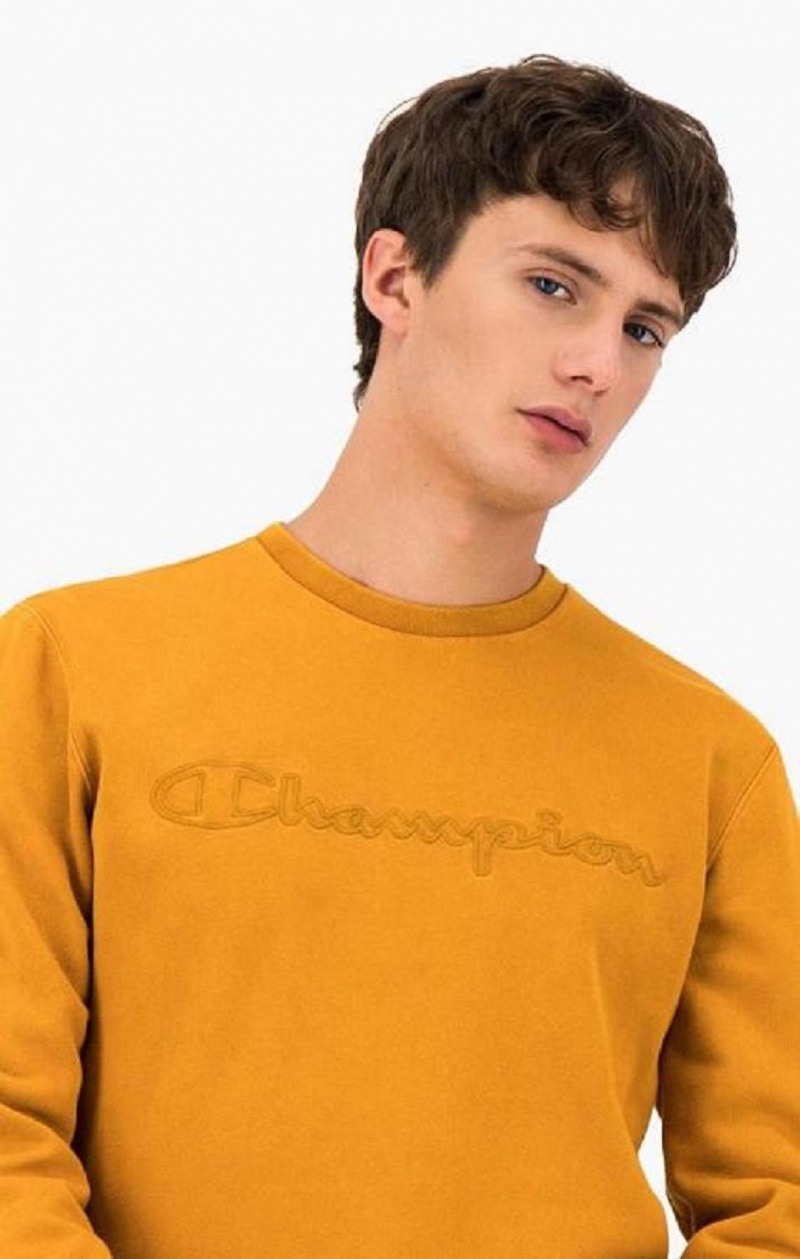 Champion Script Logo Reverse Weave Sweatshirt Mikiny Panske Oranžové | 3108-HFCZW