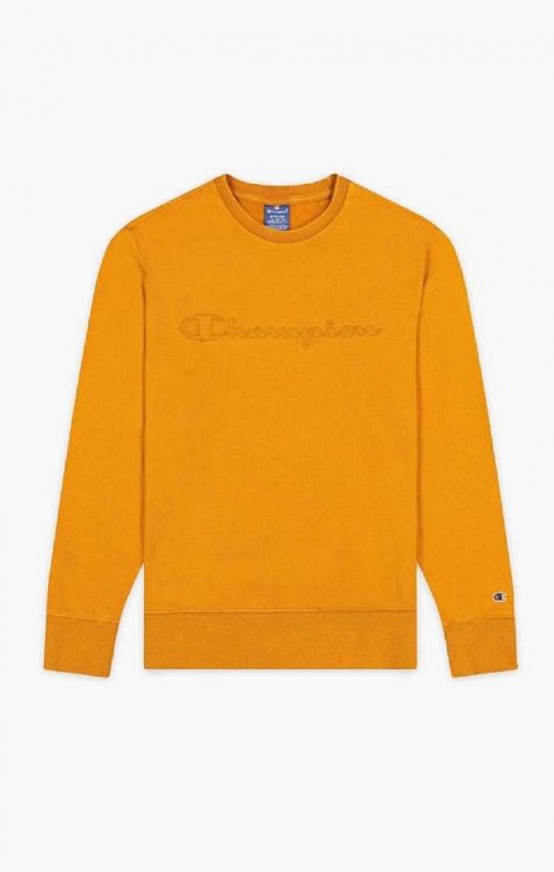 Champion Script Logo Reverse Weave Sweatshirt Mikiny Panske Oranžové | 3108-HFCZW