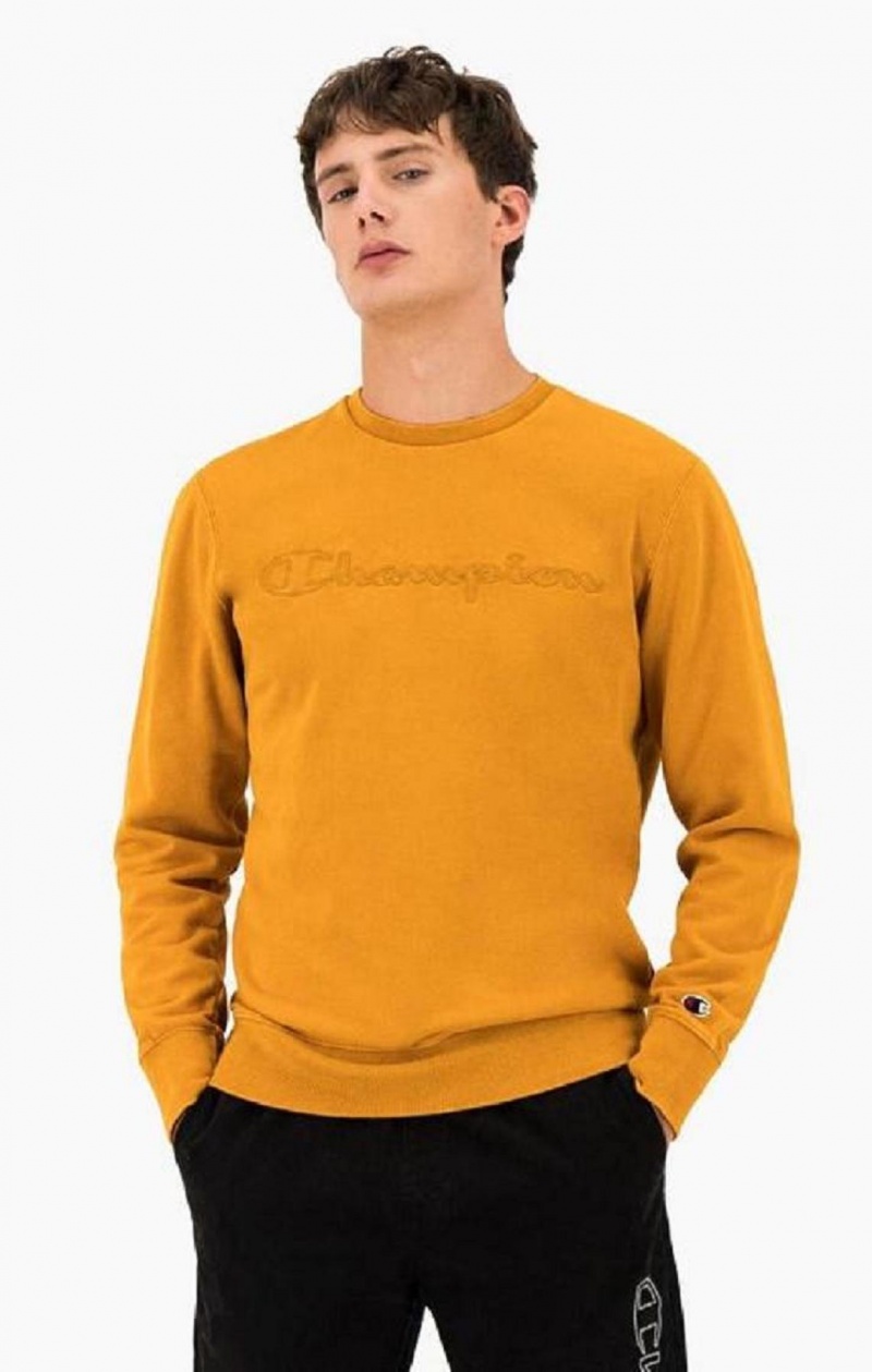 Champion Script Logo Reverse Weave Sweatshirt Mikiny Panske Oranžové | 3108-HFCZW