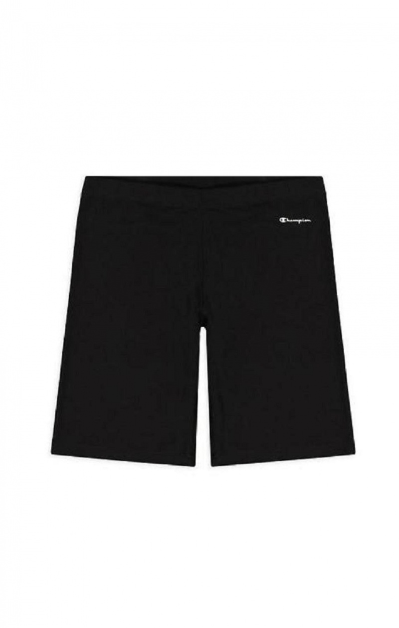 Champion Script Logo Stretch Bavlnene Podpatku Shorts Kratasy Damske Čierne | 6291-AWQLI