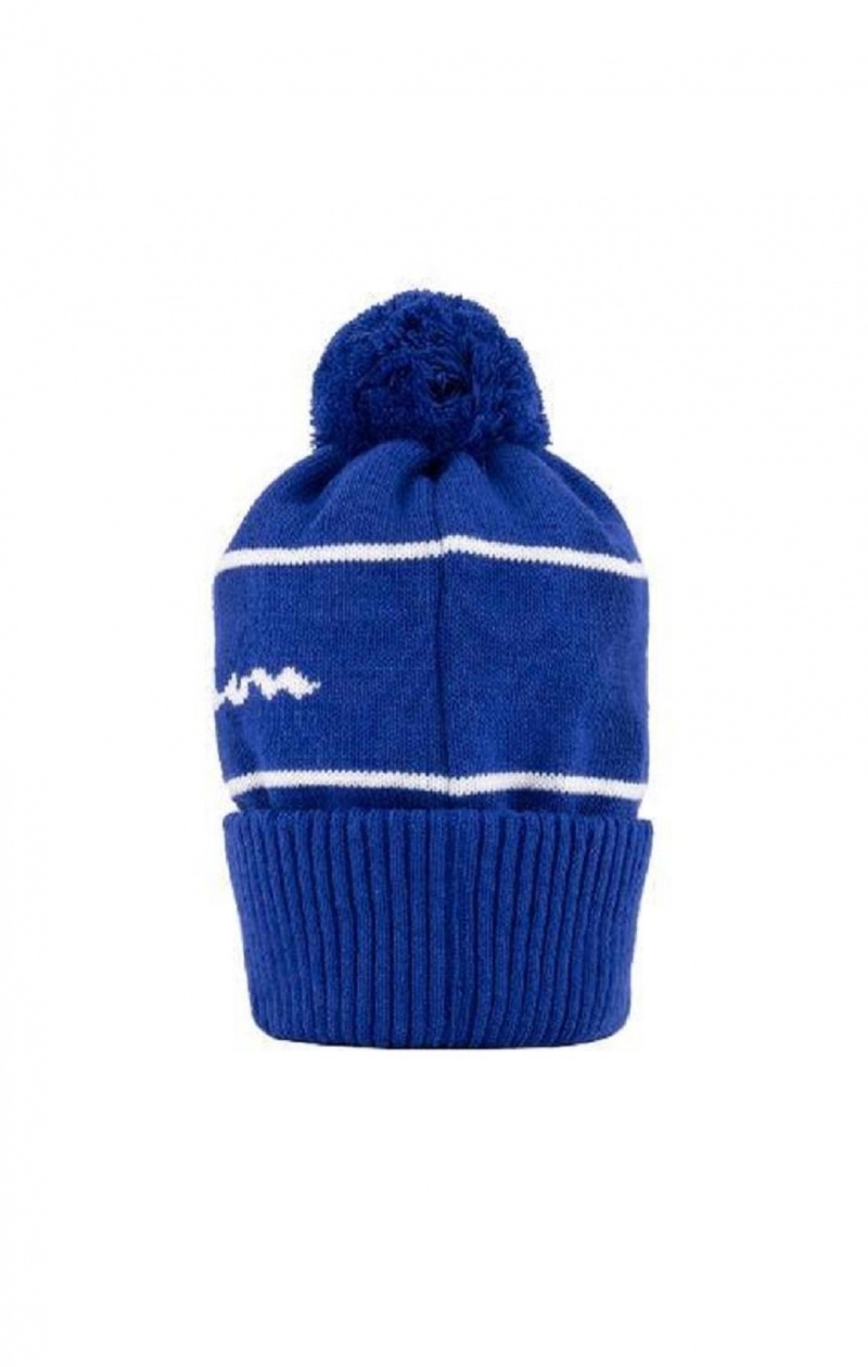 Champion Script Logo Stripe Bobble Beanie Hat Klobuky Damske Modre | 9078-ZLBYG