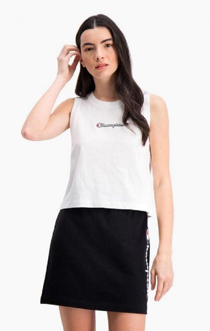 Champion Script Logo Tank Top Tricko Damske Biele | 7596-VYTXE