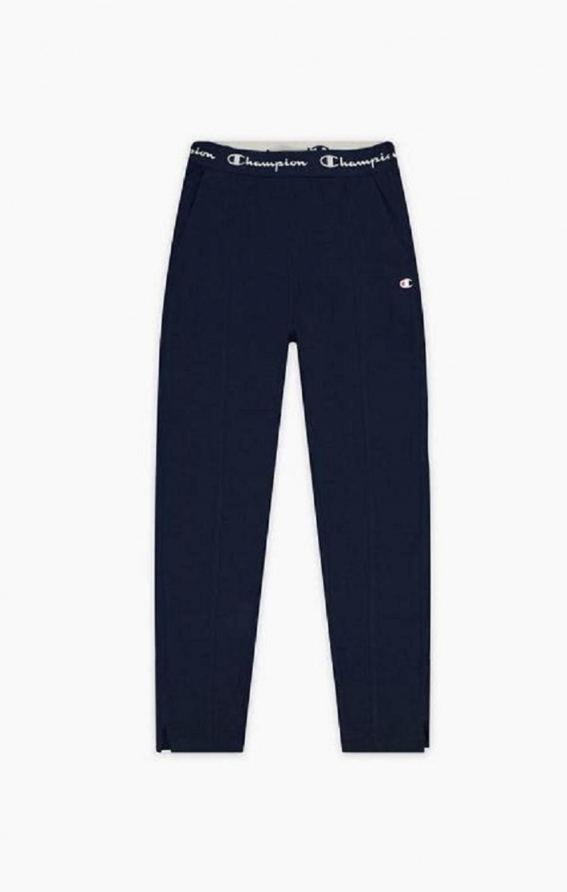 Champion Script Logo Waistband Front Seam Leggings Jogger Nohavice Damske Tmavo Modre | 6750-XVMLJ