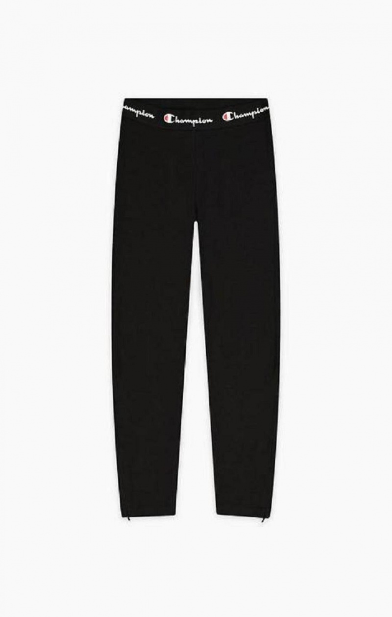 Champion Script Logo Waisy Zip Detail Leggings Jogger Nohavice Damske Čierne | 6123-TXPCF