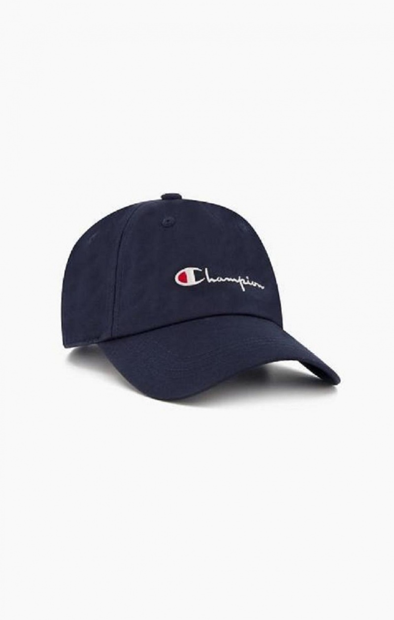 Champion Script Logo Woven Baseball Cap Klobuky Panske Čierne | 7069-LHQMV