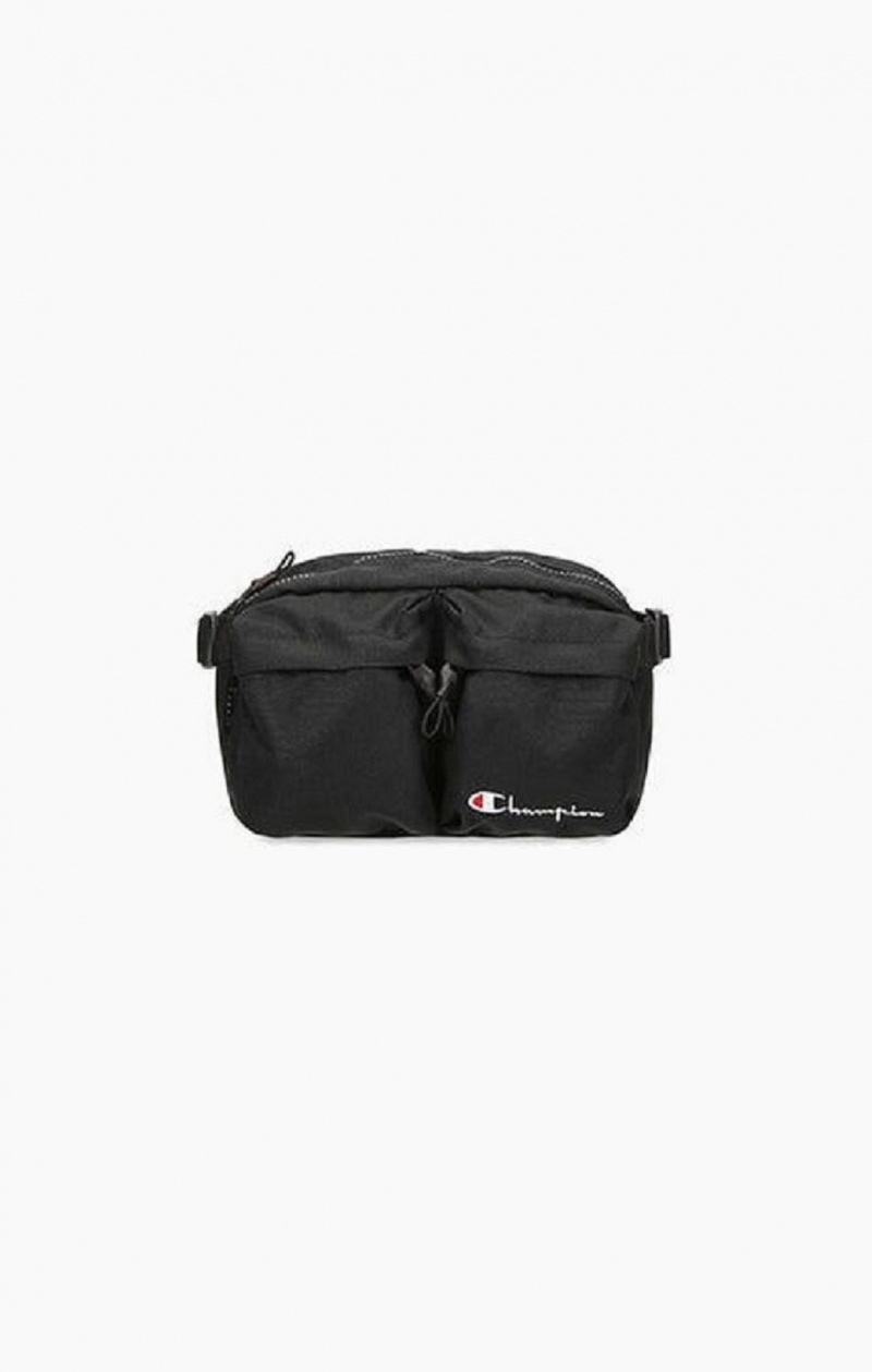 Champion Script Logo Zip Belt Bag Tasky Panske Čierne | 5137-MWKVH