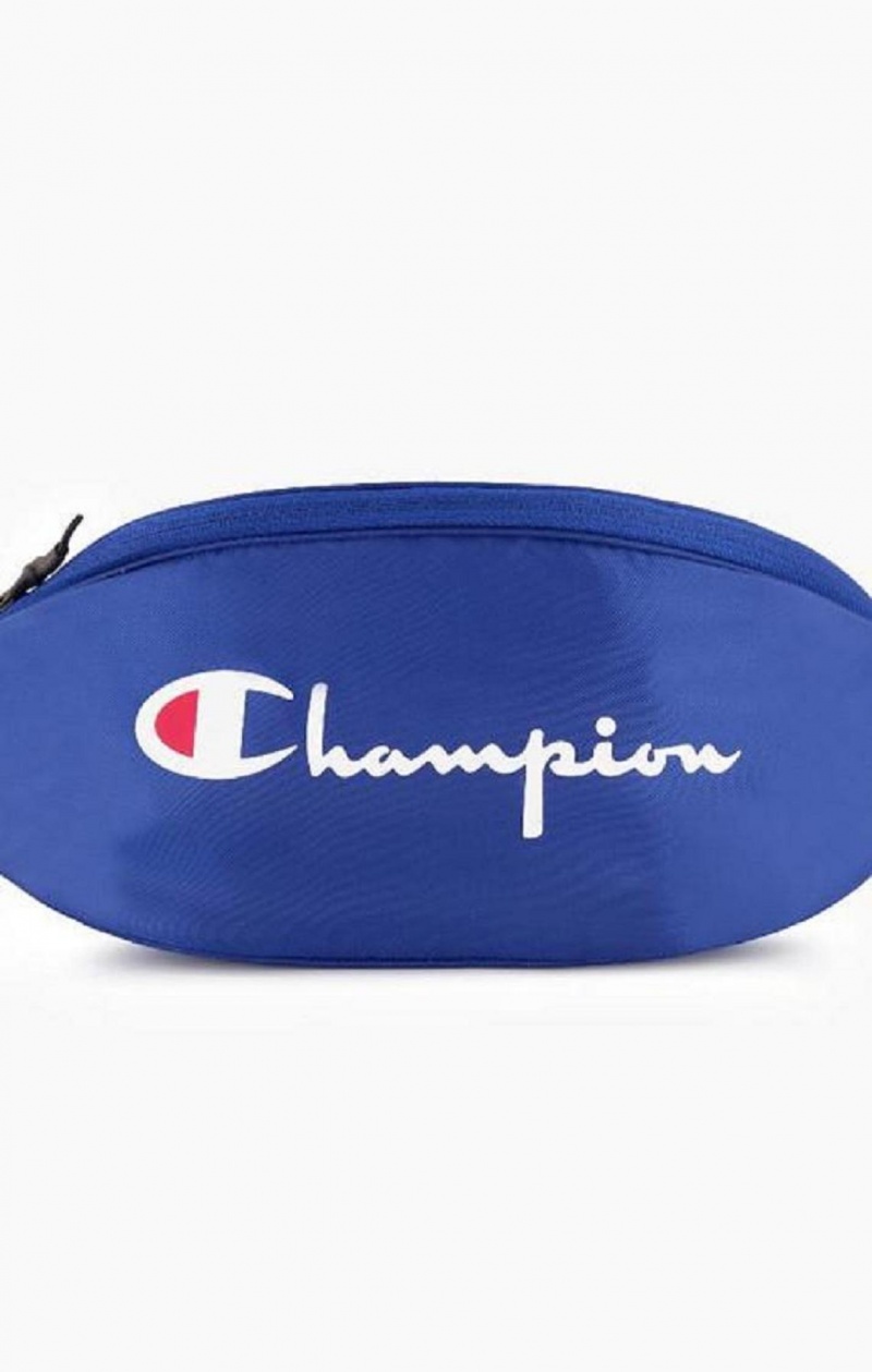 Champion Script Logo Zip Belt Bag Tasky Panske Modre | 6912-BLFJE