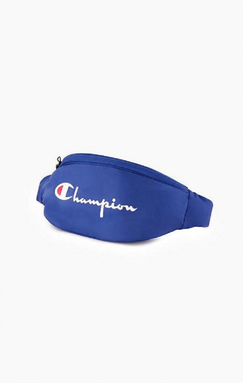 Champion Script Logo Zip Belt Bag Tasky Panske Modre | 6912-BLFJE