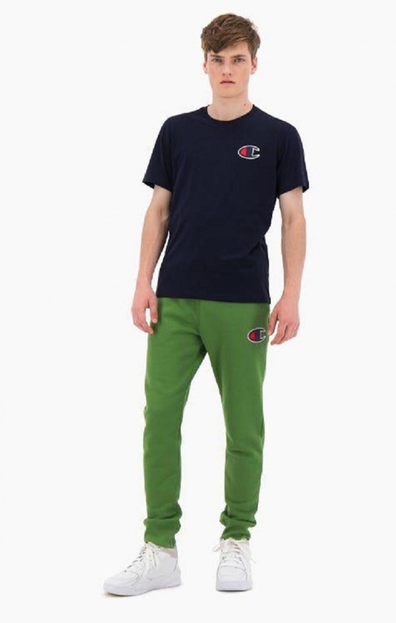 Champion Semisove C Bavlnene Terry Cuffed Joggers Jogger Nohavice Panske Zelene | 3461-GDIJL