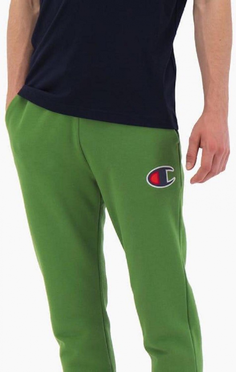 Champion Semisove C Bavlnene Terry Cuffed Joggers Jogger Nohavice Panske Zelene | 3461-GDIJL