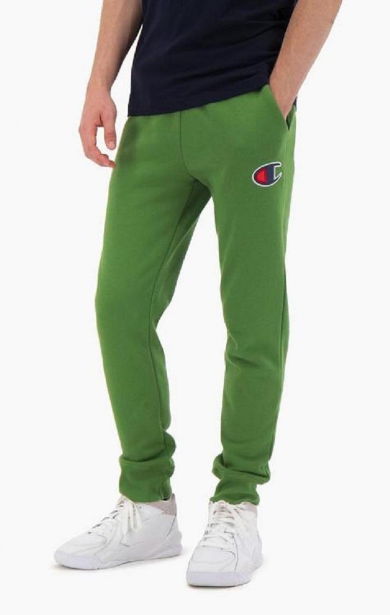 Champion Semisove C Bavlnene Terry Cuffed Joggers Jogger Nohavice Panske Zelene | 3461-GDIJL