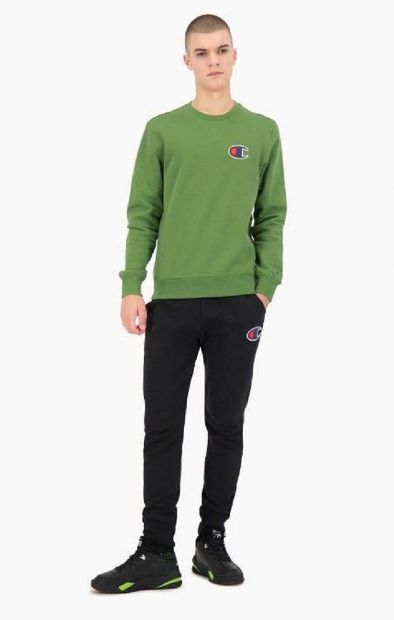 Champion Semisove C Logo Bavlnene Terry Sweatshirt Mikiny Panske Zelene | 5638-IVCLU