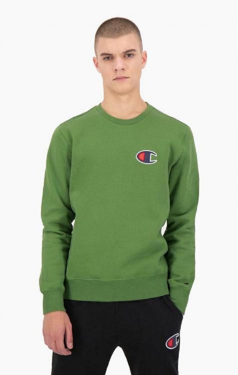 Champion Semisove C Logo Bavlnene Terry Sweatshirt Mikiny Panske Zelene | 5638-IVCLU