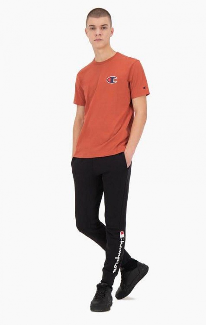 Champion Semisove C Logo Crew Neck T-Shirt Tricko Panske Oranžové | 4302-ROXZP