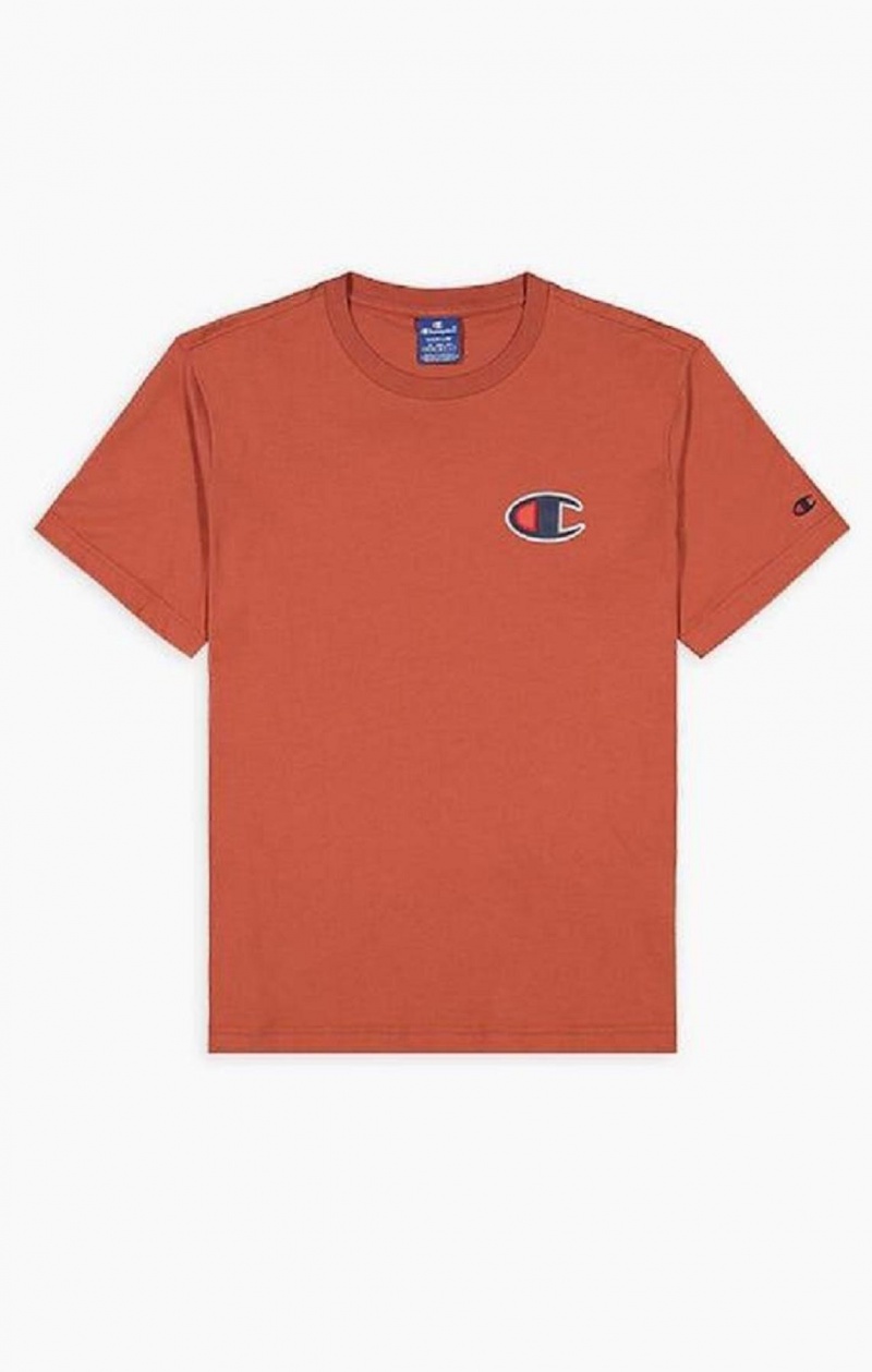 Champion Semisove C Logo Crew Neck T-Shirt Tricko Panske Oranžové | 4302-ROXZP