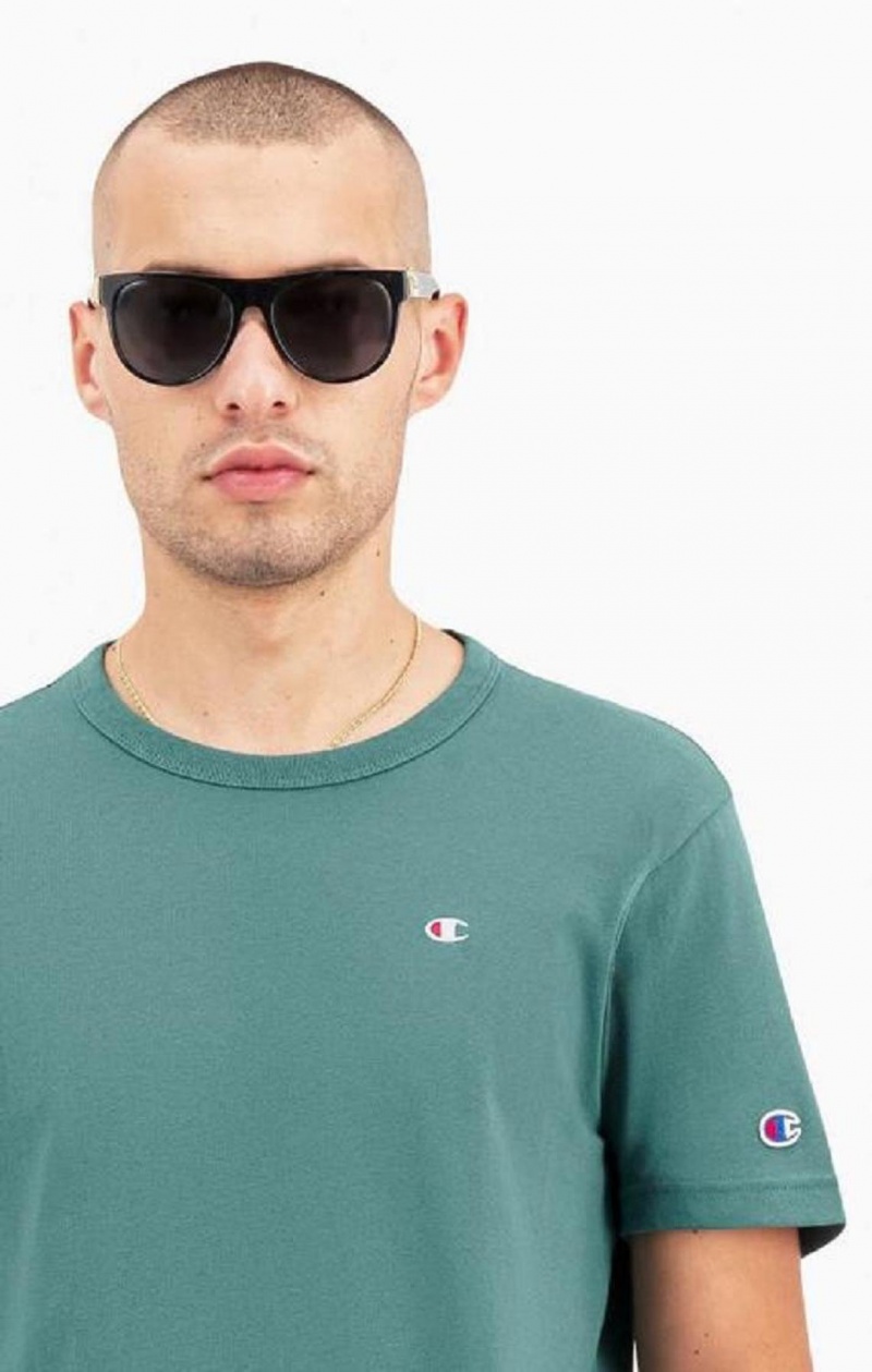 Champion Small C Logo T-Shirt Tricko Panske Zelene | 2348-OMRLS