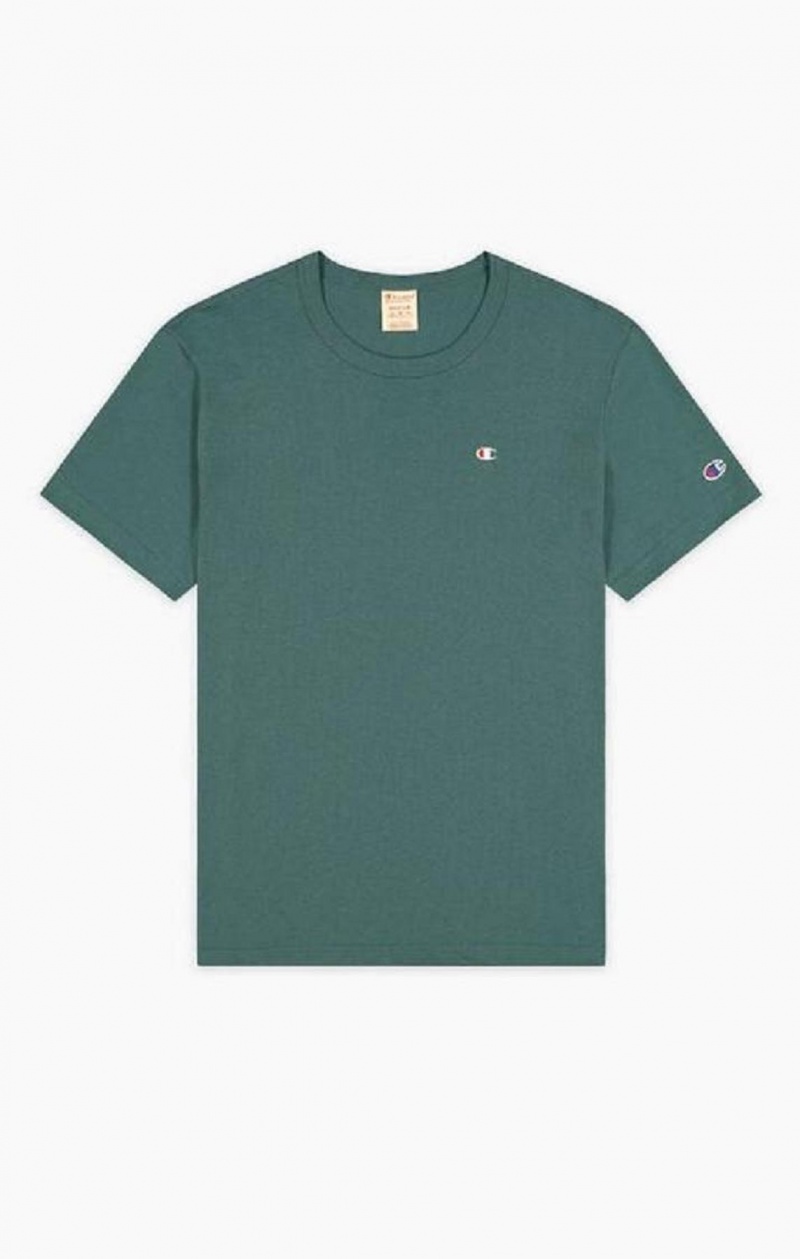 Champion Small C Logo T-Shirt Tricko Panske Zelene | 2348-OMRLS