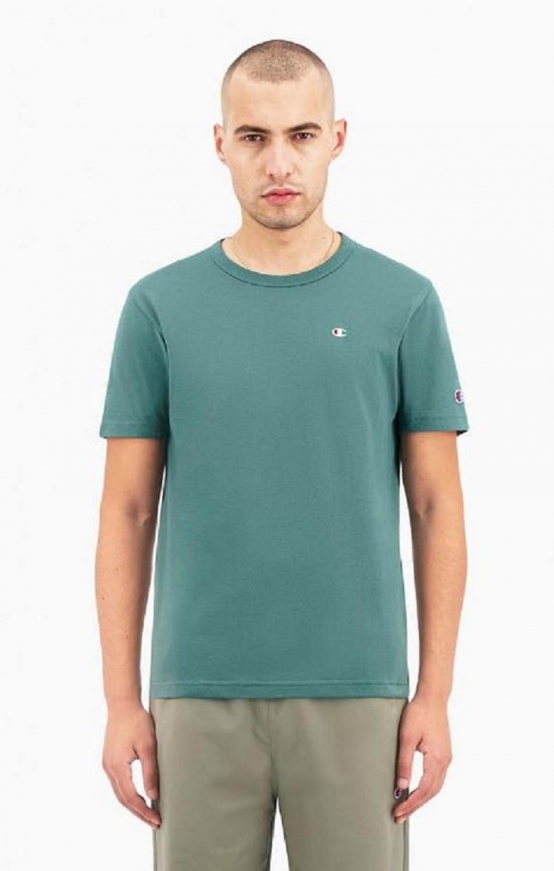 Champion Small C Logo T-Shirt Tricko Panske Zelene | 2348-OMRLS