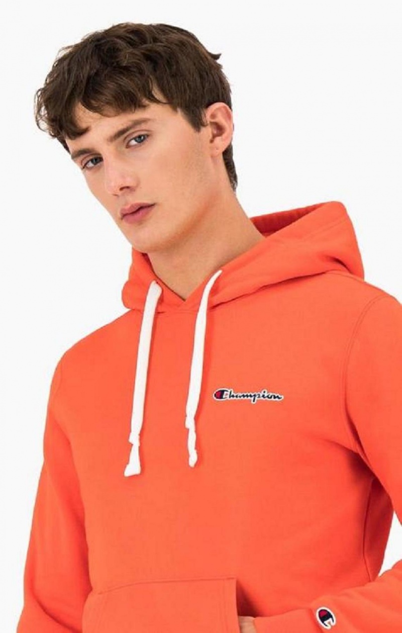 Champion Small Script Logo Hoodie Mikina s Kapucnou Panske Červené | 2937-QZVEP