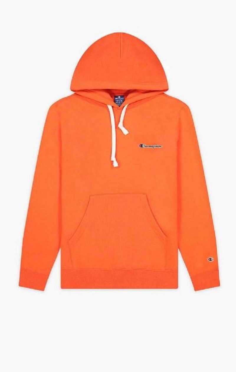 Champion Small Script Logo Hoodie Mikina s Kapucnou Panske Červené | 2937-QZVEP