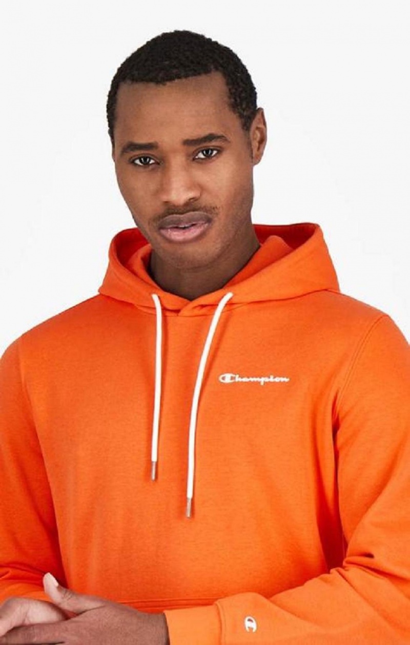 Champion Small Script Logo Hoodie Mikina s Kapucnou Panske Oranžové | 5280-YRXMI