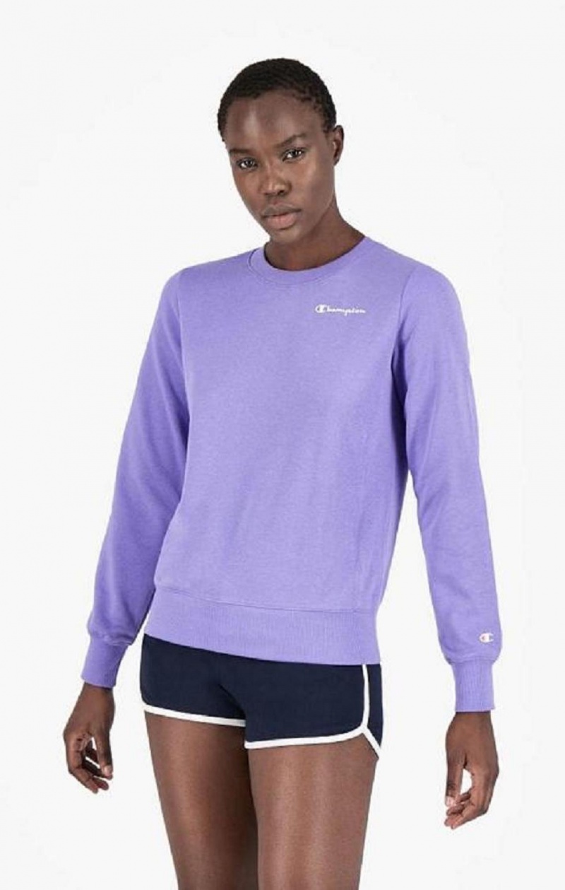 Champion Small Script Logo Spring Bavlnene Terry Sweatshirt Mikiny Damske Nachový Olivovo Zelená | 7514-GNHXV