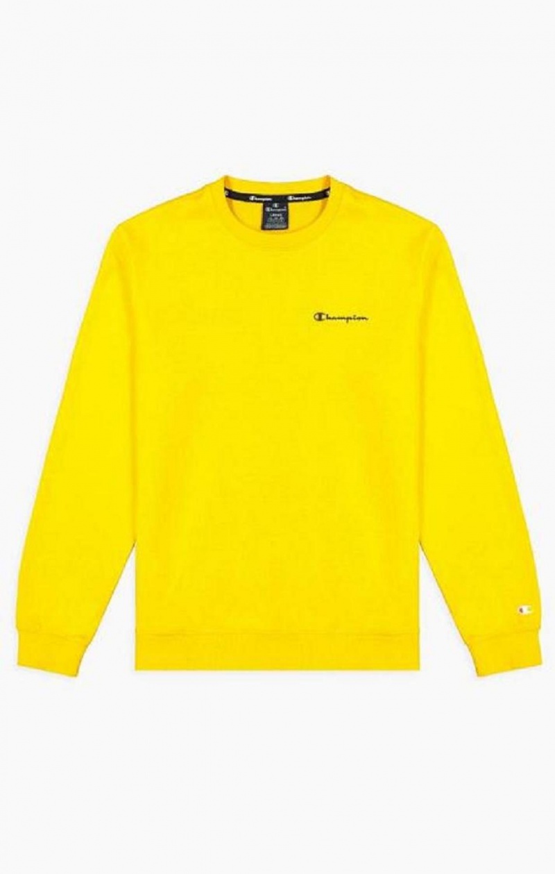 Champion Small Script Logo Sweatshirt Mikiny Panske Žlté | 6240-HEATO