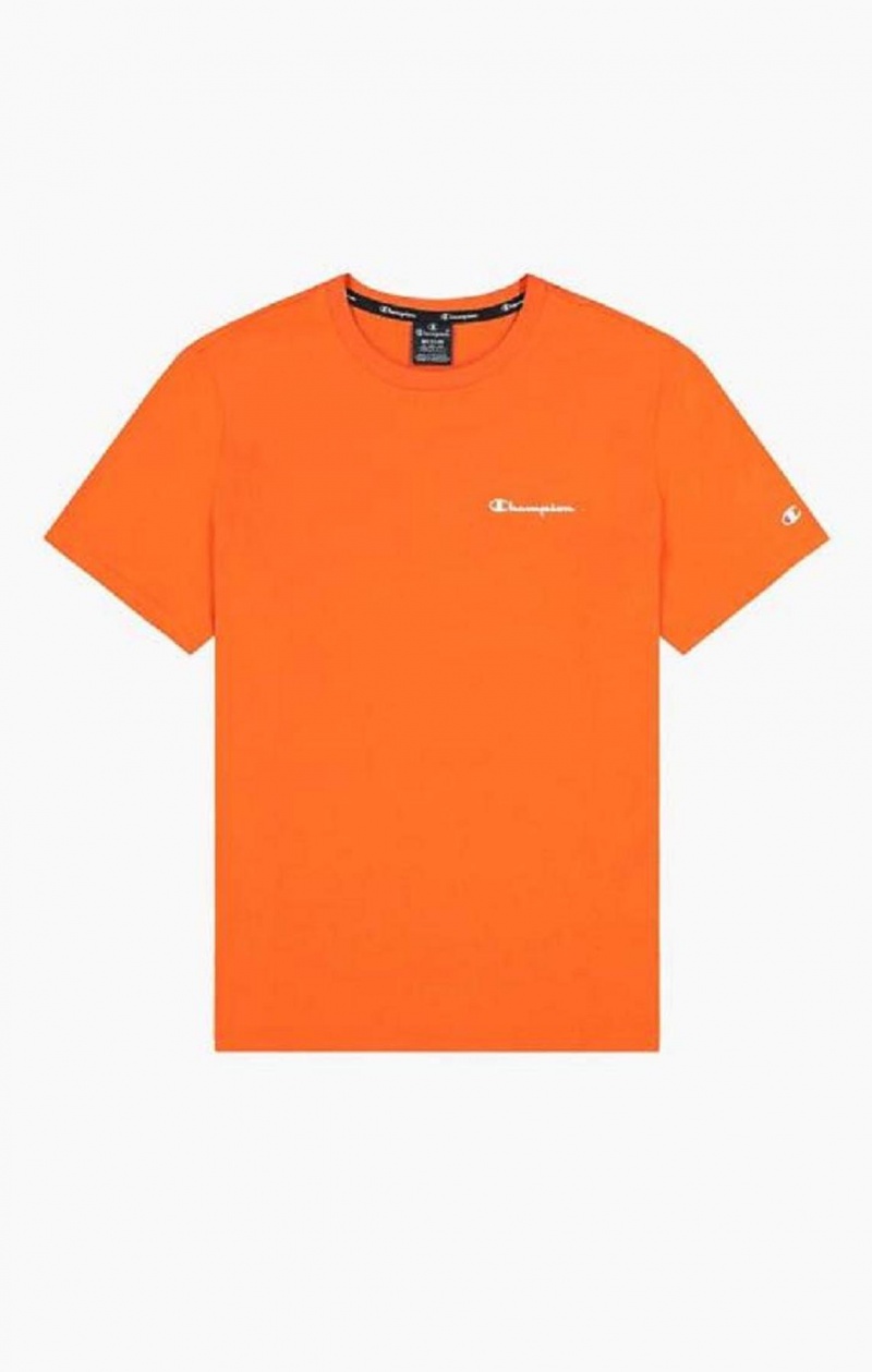 Champion Small Script Logo T-Shirt Tricko Panske Oranžové | 0129-BOYSD