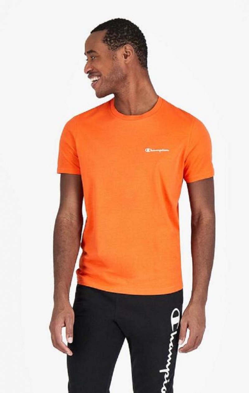 Champion Small Script Logo T-Shirt Tricko Panske Oranžové | 0129-BOYSD