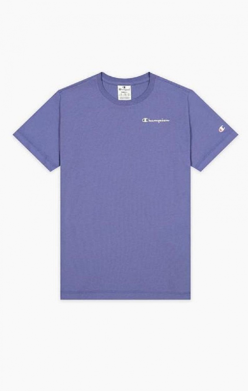 Champion Small Script Logo T-Shirt Tricko Damske Tyrkysové Modre | 1590-IHJOC