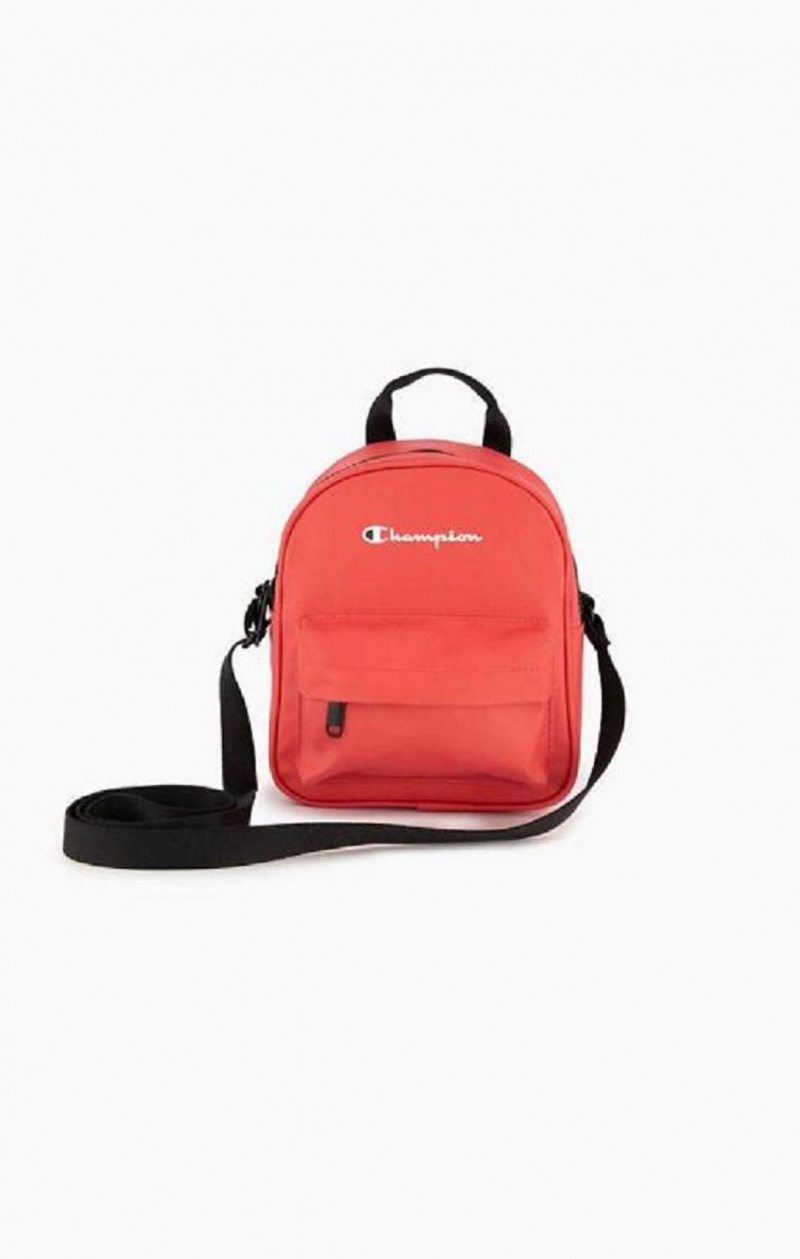 Champion Small Script Logo Woven Crossbody Backpack Tasky Damske Červené | 9507-MLNOG