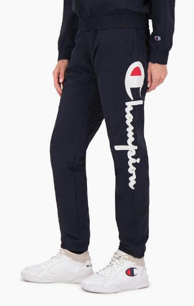 Champion Statement Script Logo Leg Tracking Pants Jogger Nohavice Damske Tmavo Modre | 0249-UOPDS