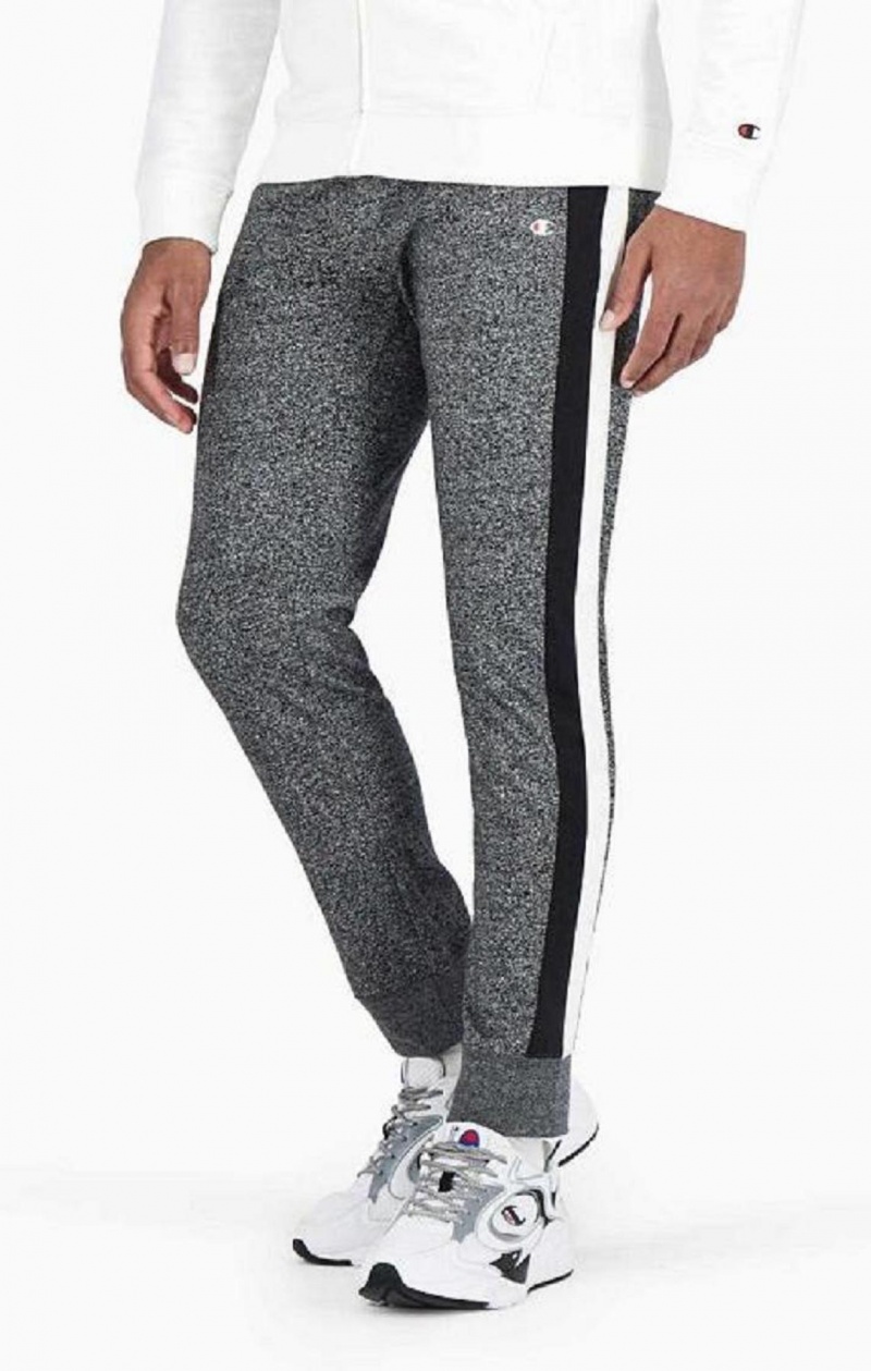 Champion Stripe Insert Cuffed Joggers Jogger Nohavice Panske Tmavo Siva | 9623-XHWMV