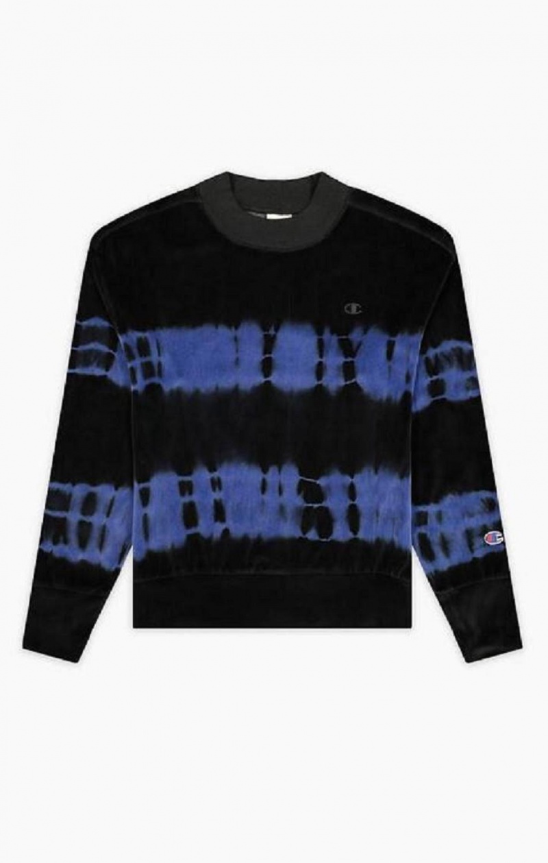 Champion Tie Dye C Logo Velour Sweatshirt Mikiny Damske Tmavo Modre | 5476-NYRLK